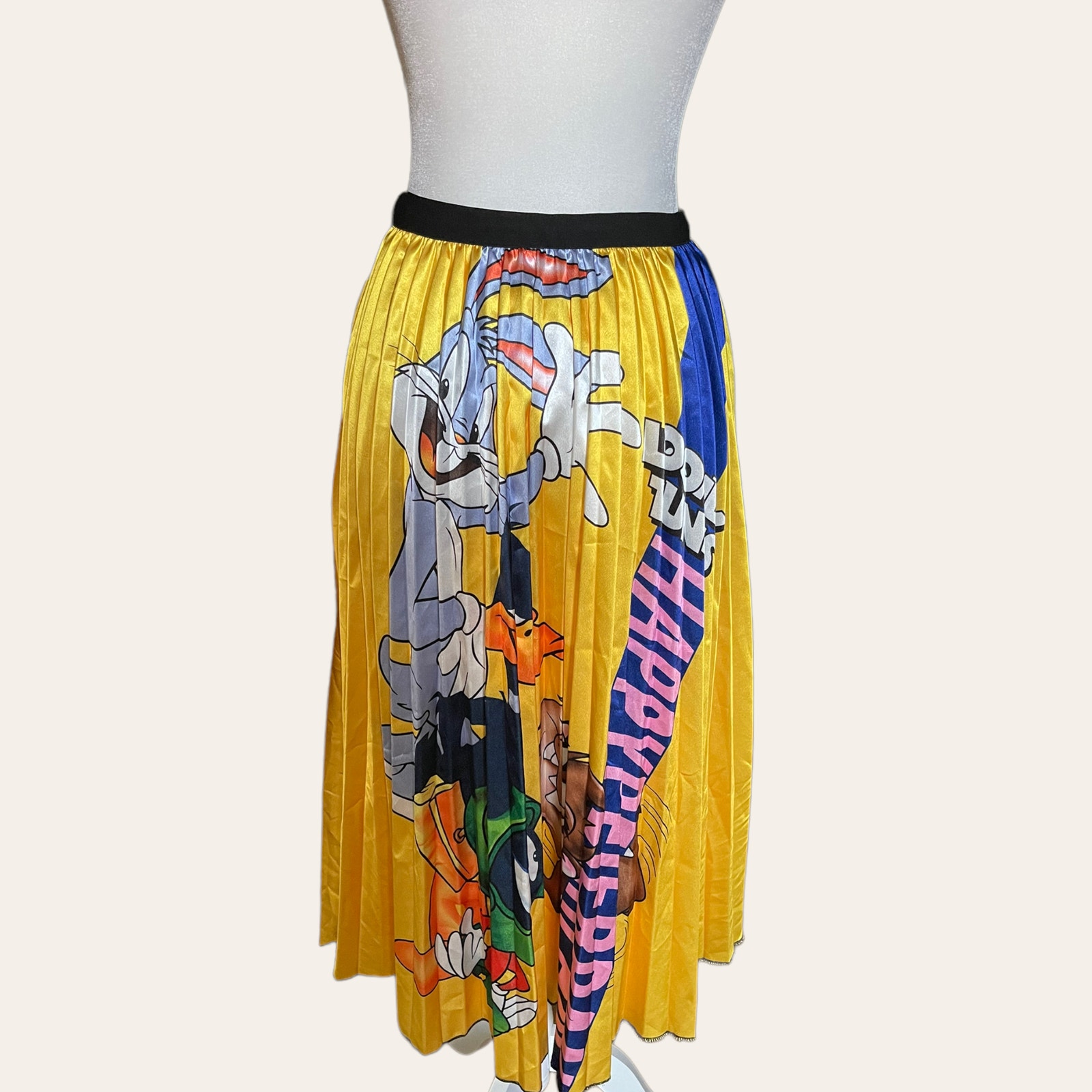 BRIGHT YELLOW VINTAGE LOONY TUNES POODLE STYLE SKIRT, PETER PAN LINE. GORGEOUS