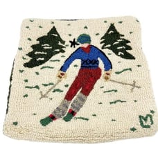 Chandler 4 Corners Laura Megroz Ski Like a Girl Wool Hooked Pillow Cover 18x18
