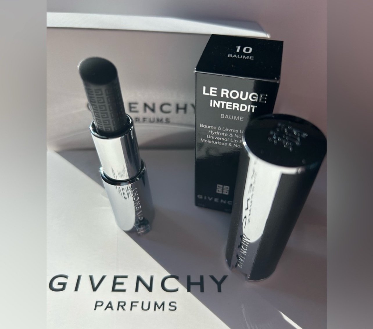 Givenchy Le Rouge Interdit Baume Lip Balm Full Size Black NIB