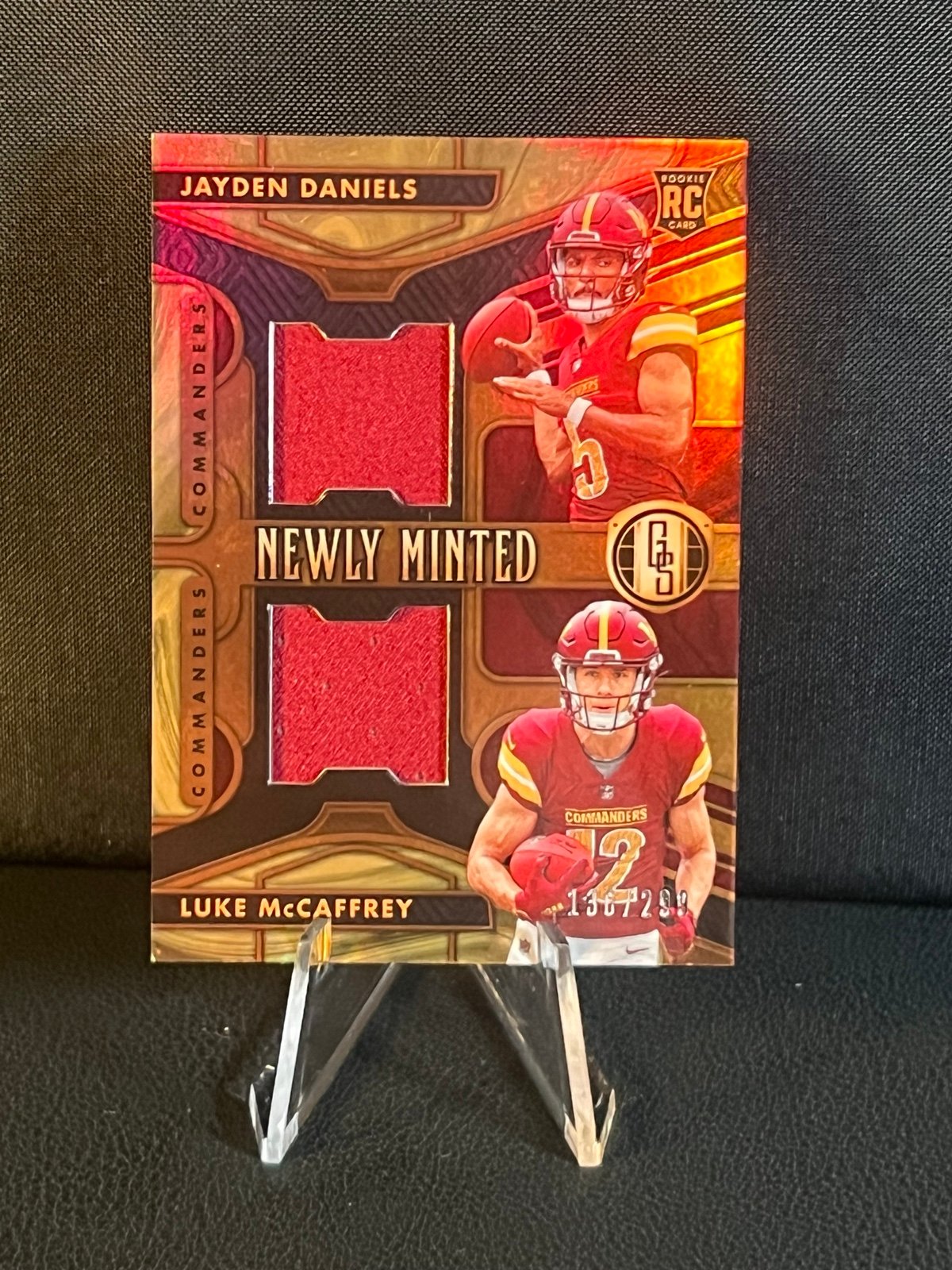 2024 GOLD STANDARD JAYDEN DANIELS LUKE McCaffrey NEWLY MINTED DUEL PATCH /299