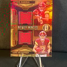 2024 GOLD STANDARD JAYDEN DANIELS LUKE McCaffrey NEWLY MINTED DUEL PATCH /299