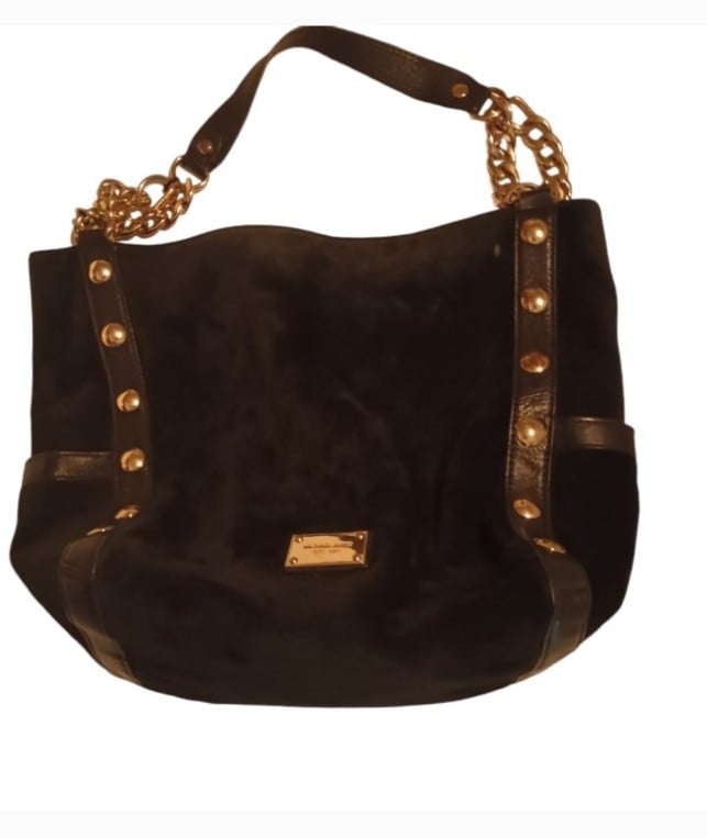 michael kors mk suede and leather handbag shoulder bag tote purse