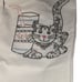 Vintage white hand embroidered cat cookies and milk theme towels