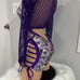 2-bottle girls size S purple money print bartender's outfits