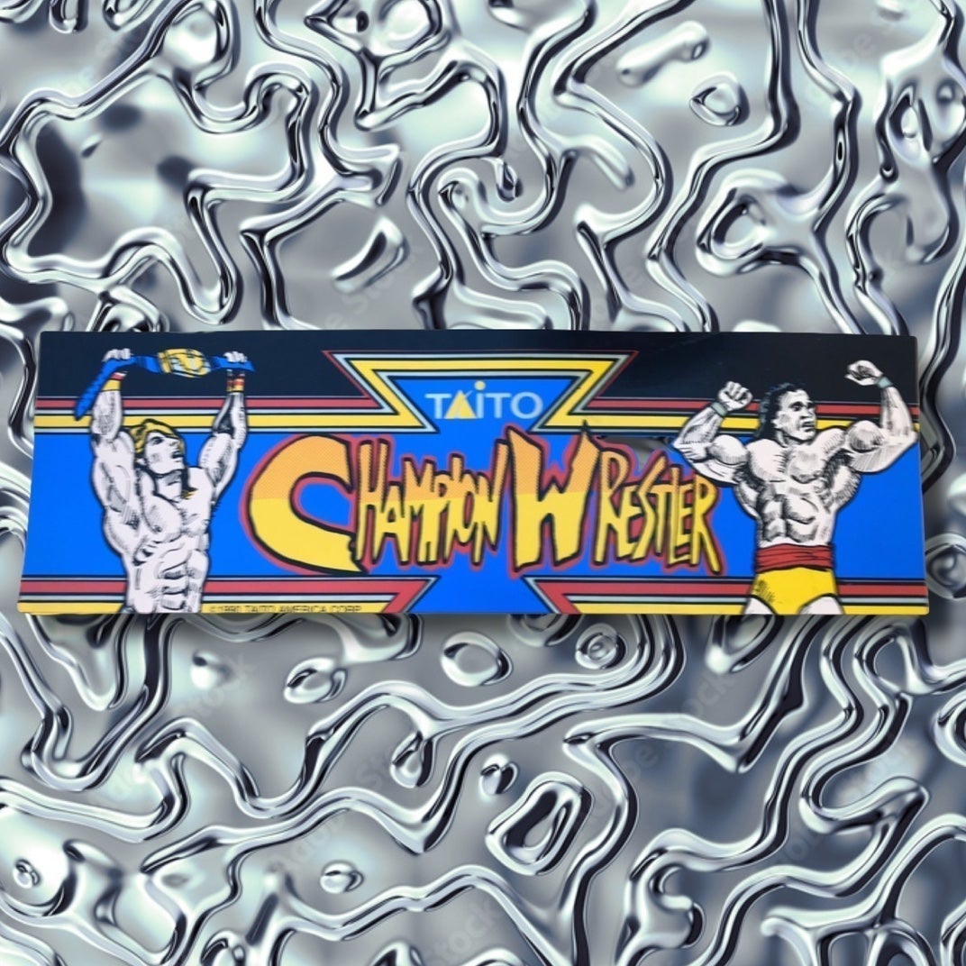 Taito Champion Wrestler Arcade Video Game Translight Marquee Sign Art Decor