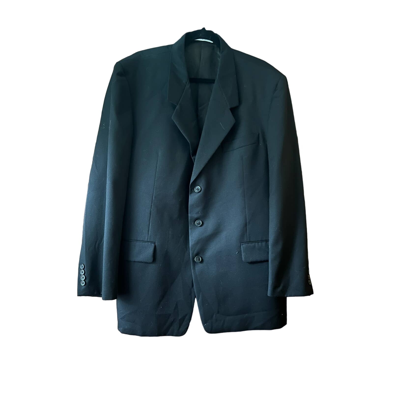 Karl Lagerfeld Men Single Breasted Blazer Coat Jacket Long Sleeve Black Size 44
