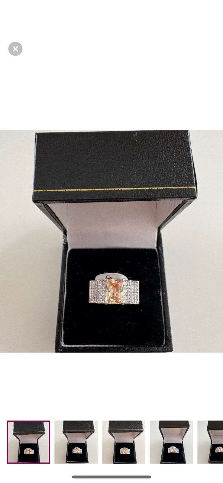 Bomb Party Made you Look Ring RG89798 Smokey Topaz CZ Rhodium Plating
