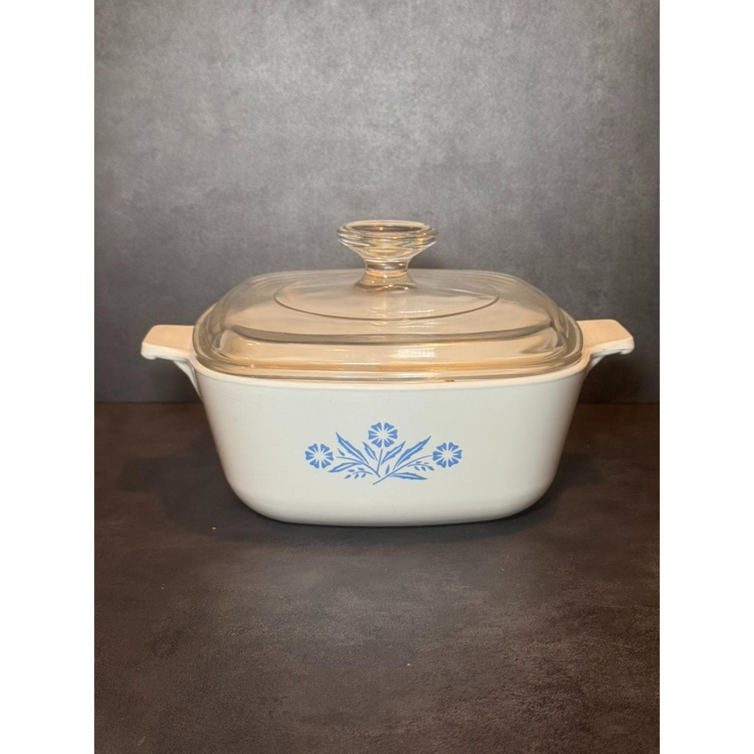 Blue Cornflower CORNING WARE Casserole Dish P-1 1/2-B W/ Pyrex Lid 1.5Qt VINTAGE