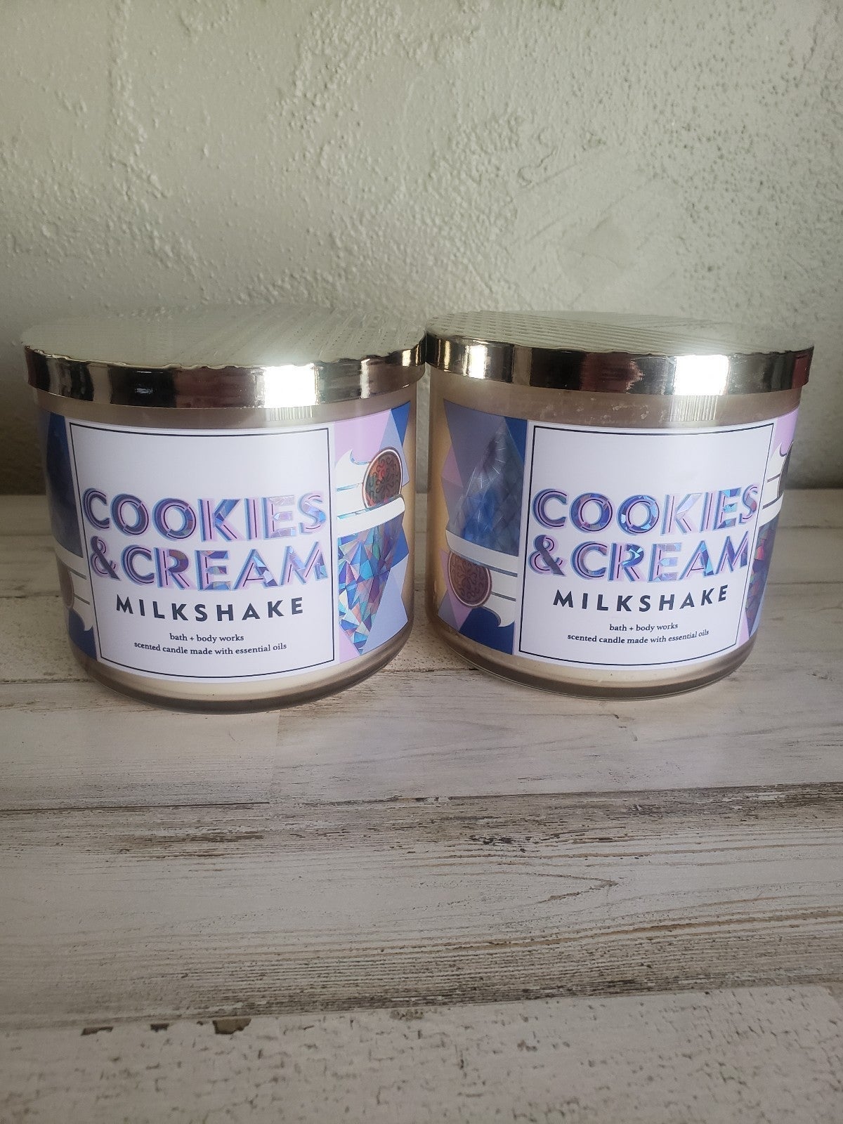 2 cookies & cream milkshake candles bath body works
