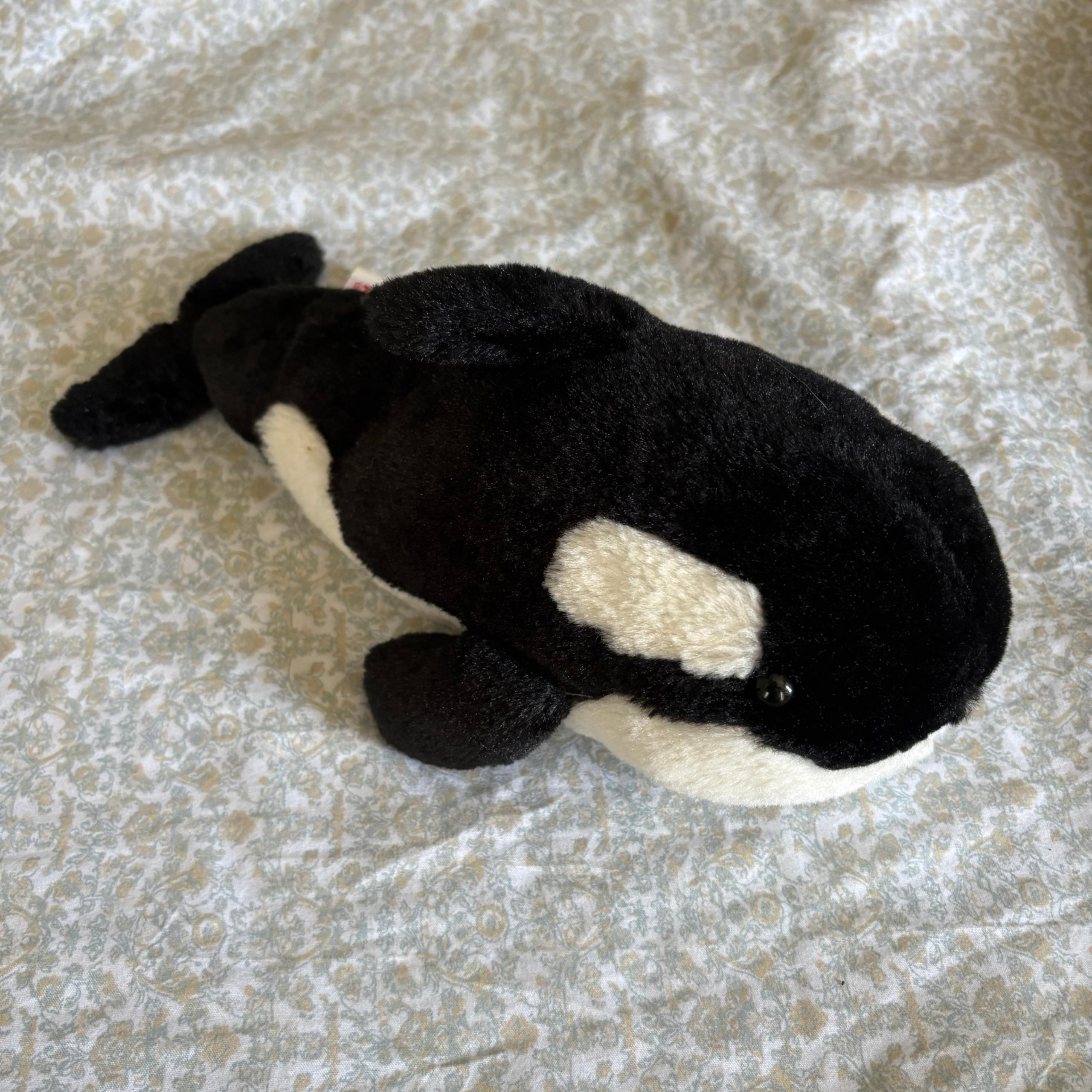 Ganz Webkinz 10” Orca Whale Black White Plush Stuffed Animal Toy No Code