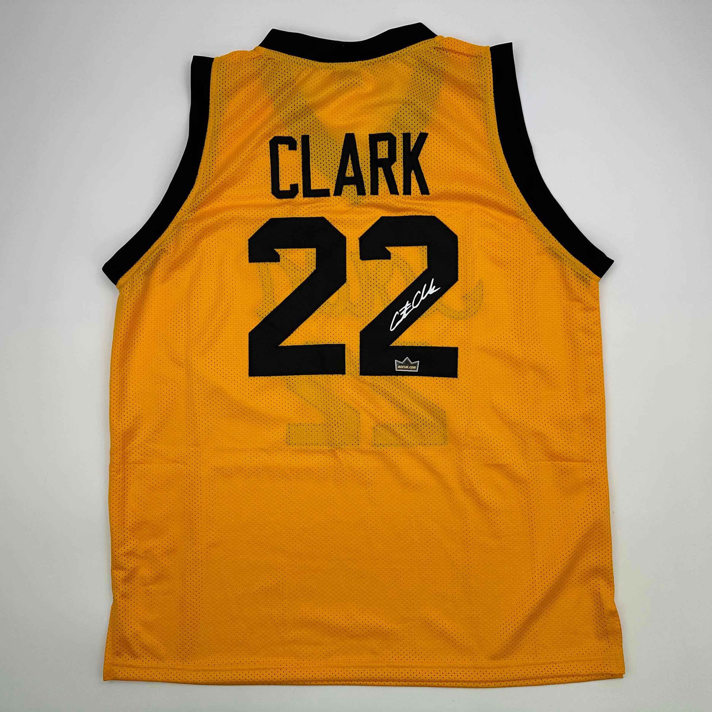 Facsimile Autographed Caitlin Clark Iowa Yellow Auto Jersey Size Men's XL