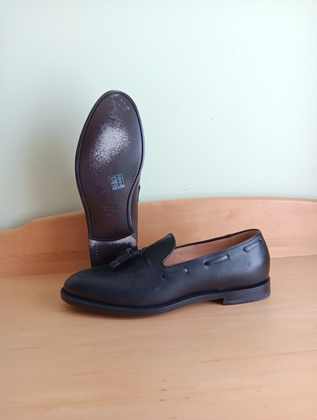 Worn Once 300 Suit Supply Italian Leather Tassel Loafer Shoes - Size 45 (12)