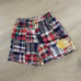 WORN Eric Emanuel Plaid Patchwork Multi-color Mesh Shorts