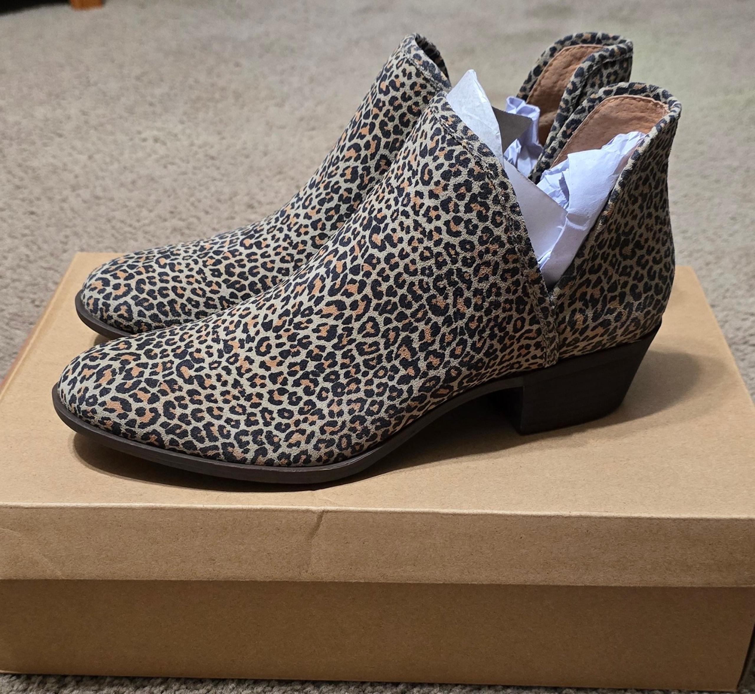 New Lucky Brand Leopard Booties 9.5 9 1/2
