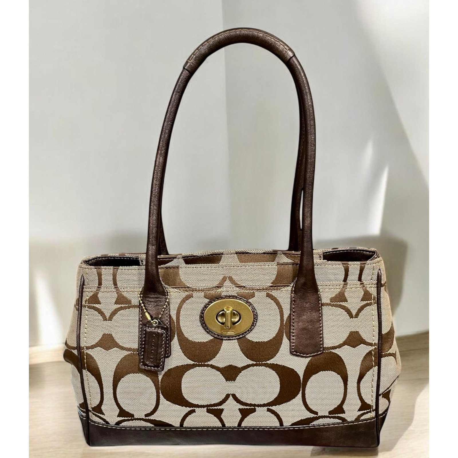 Y2K Coach 12463 Hamptons Madeline Signature Satchel Bag