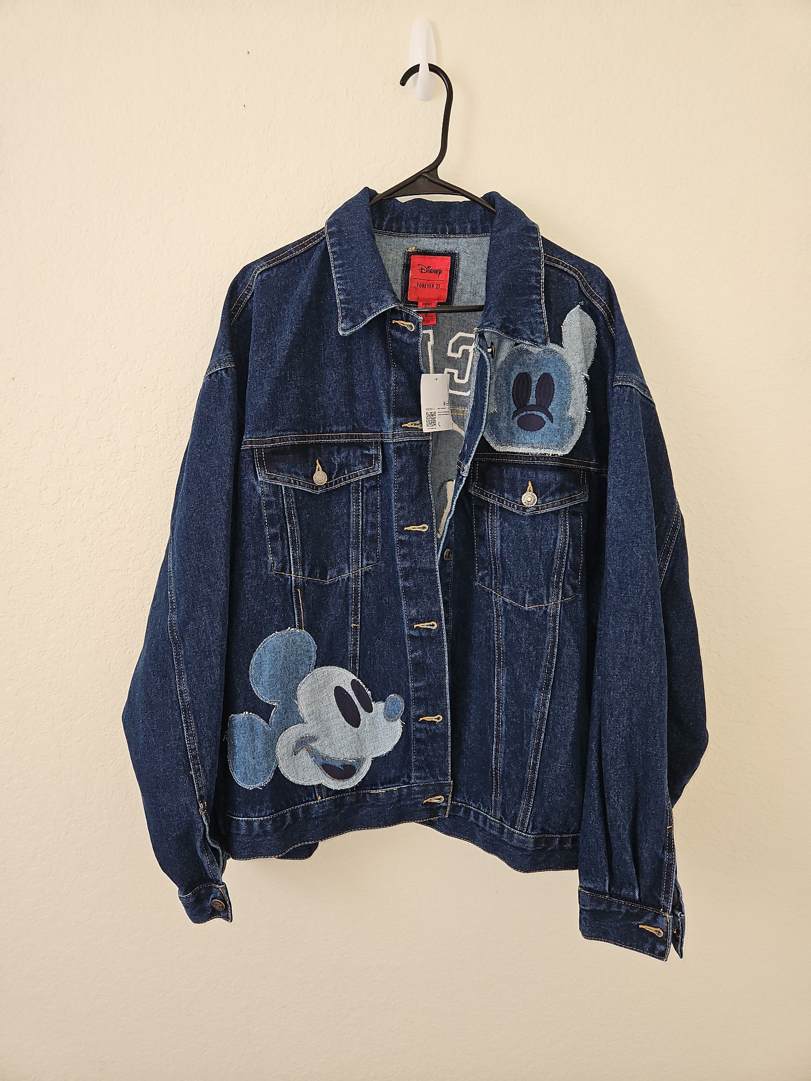 Disney Mickey Mouse denim jacket size L