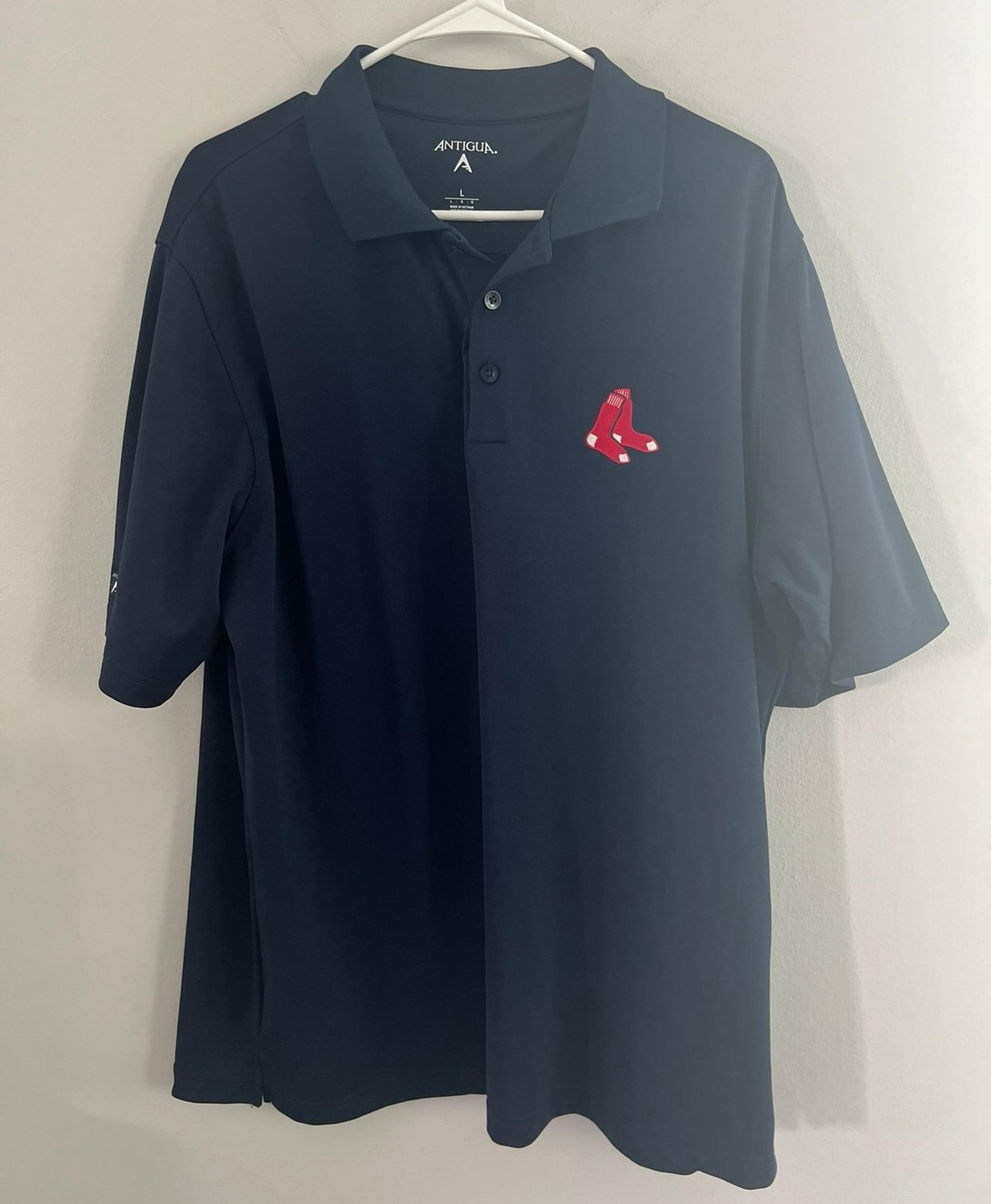 Men's Antigua Boston Red Sox Navy Blue Golf Polo - Size L