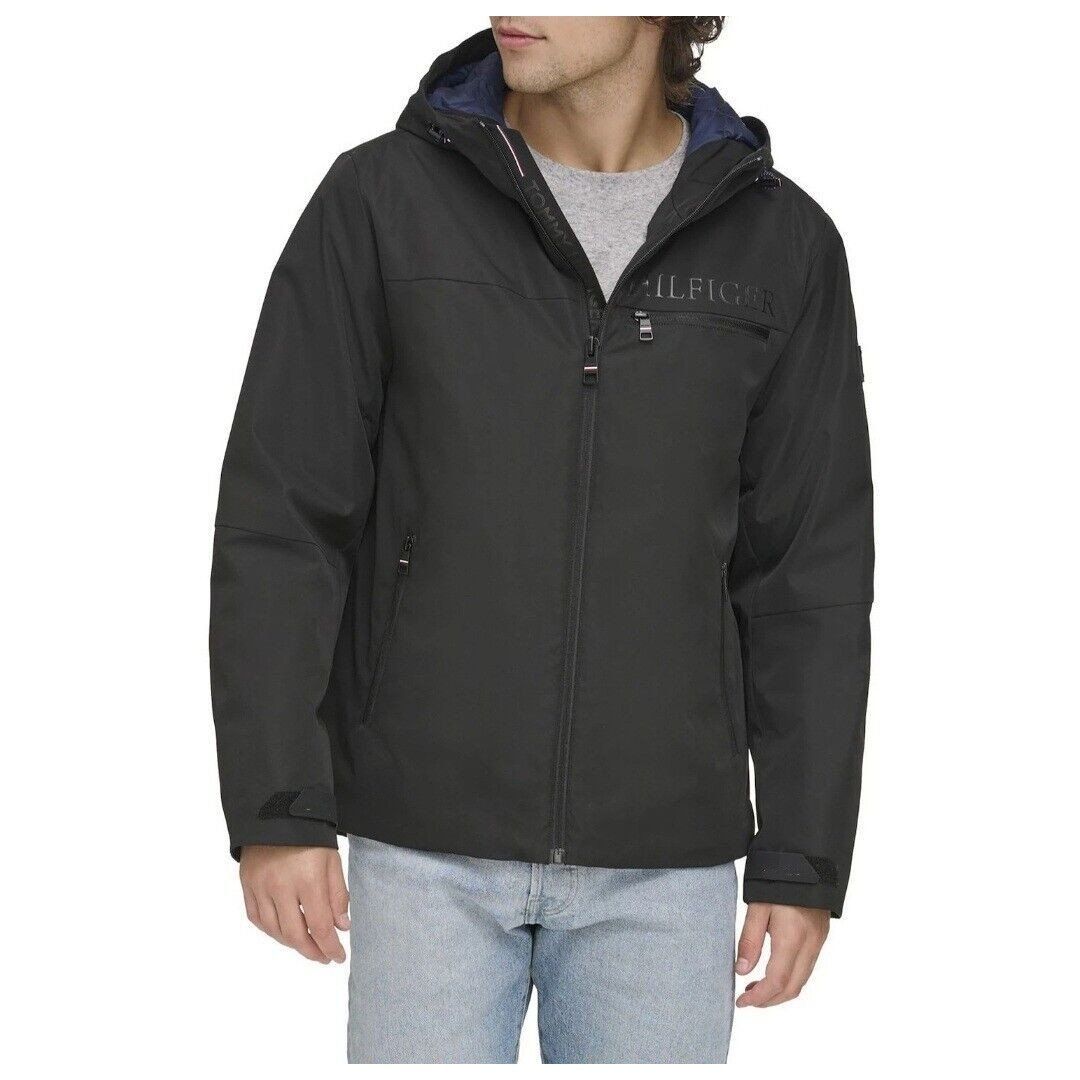 Tommy Hilfiger Men's XL Performance Jacket Coat Full Zip Lined Black NWT 160