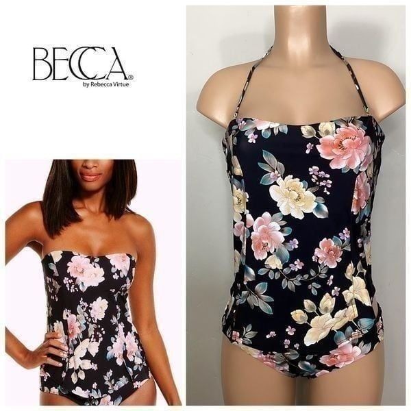 New. BECCA floral tankini set. L-top/XL-bottom. Retails 149