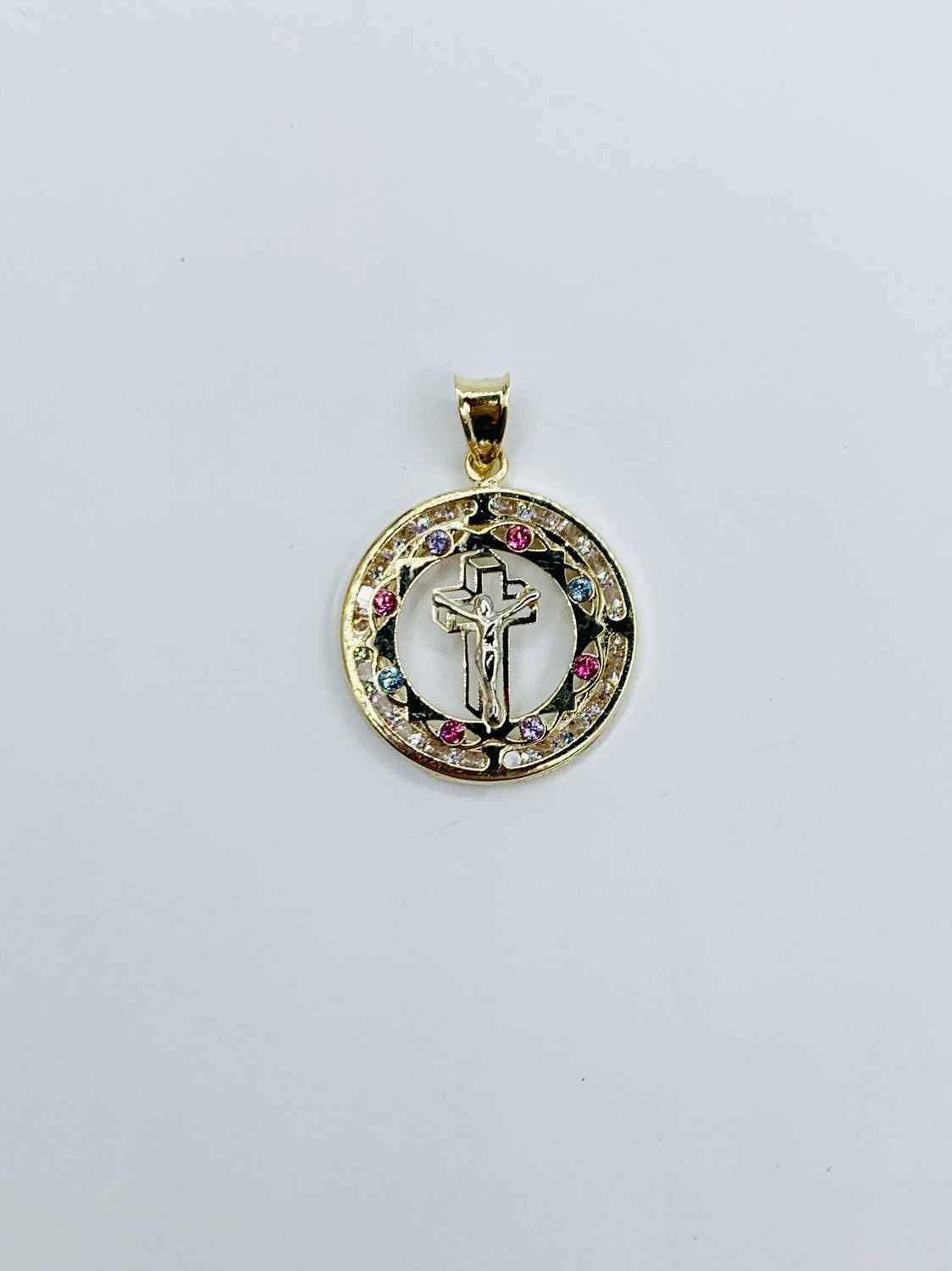 10k solid gold cross charm pendant