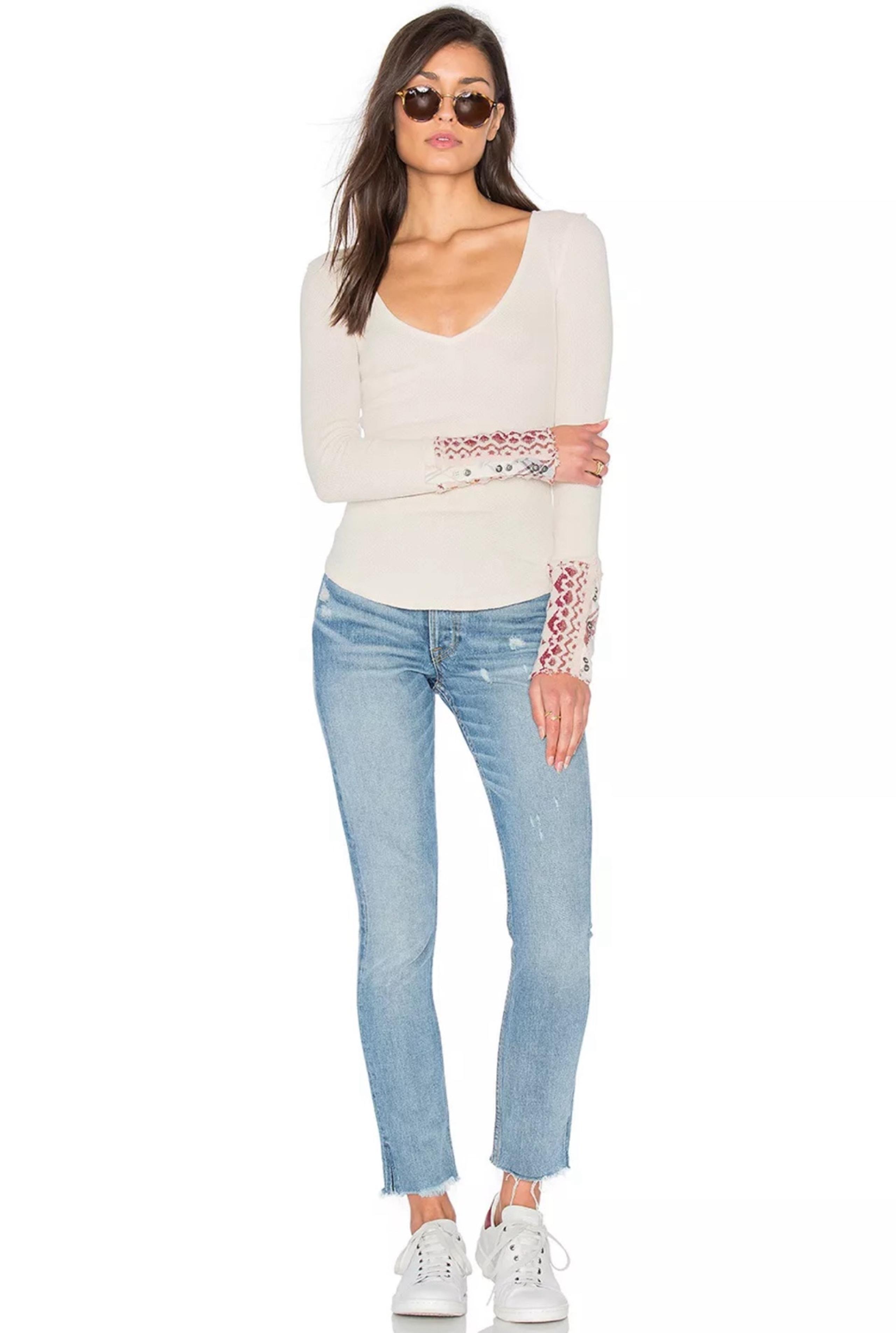 Free People We The Free Art School Cuff Thermal Ivory Multi Size XS