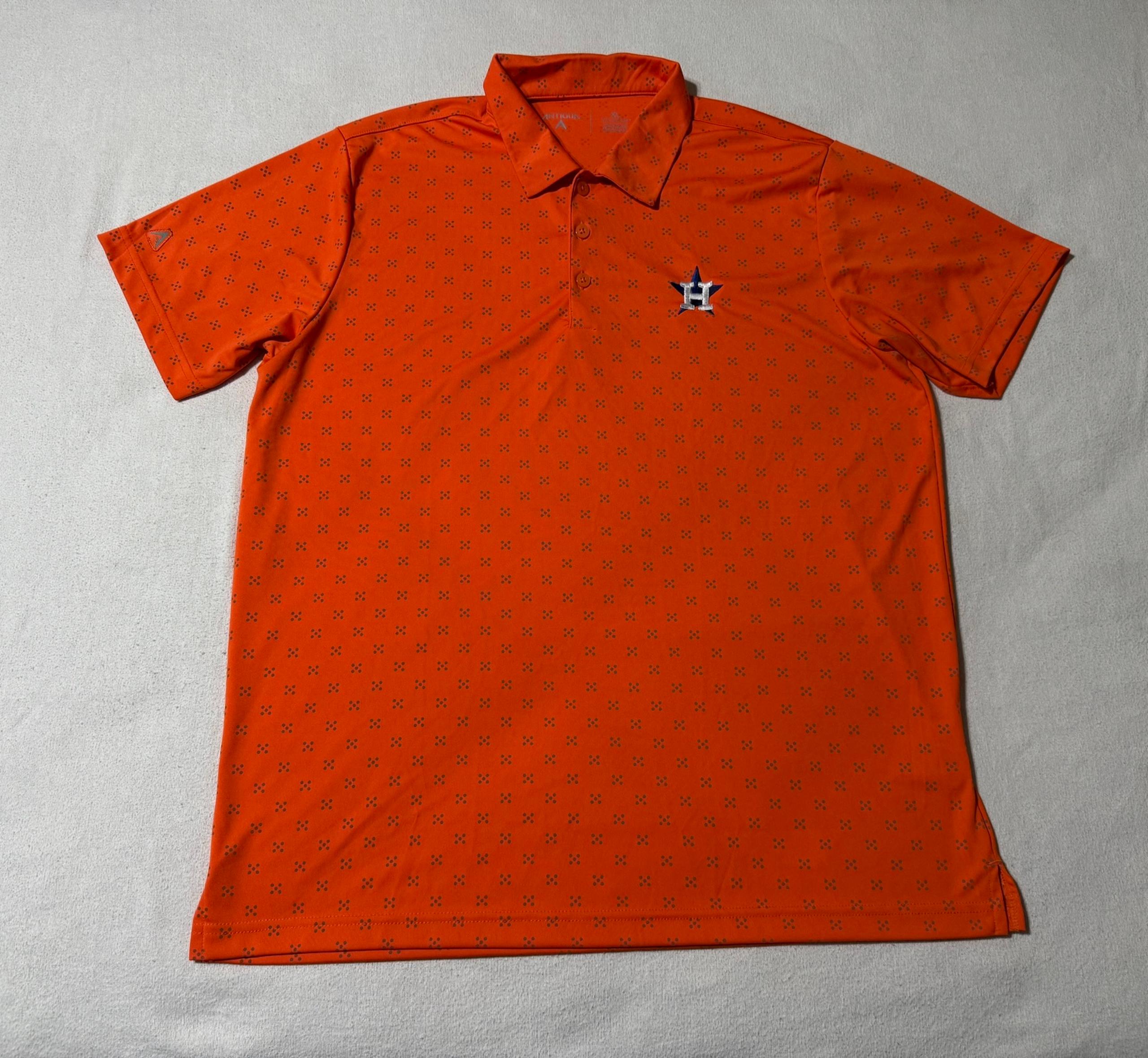 Antigua Houston Astros Polo Mens XL Shirt Baseball Geometric