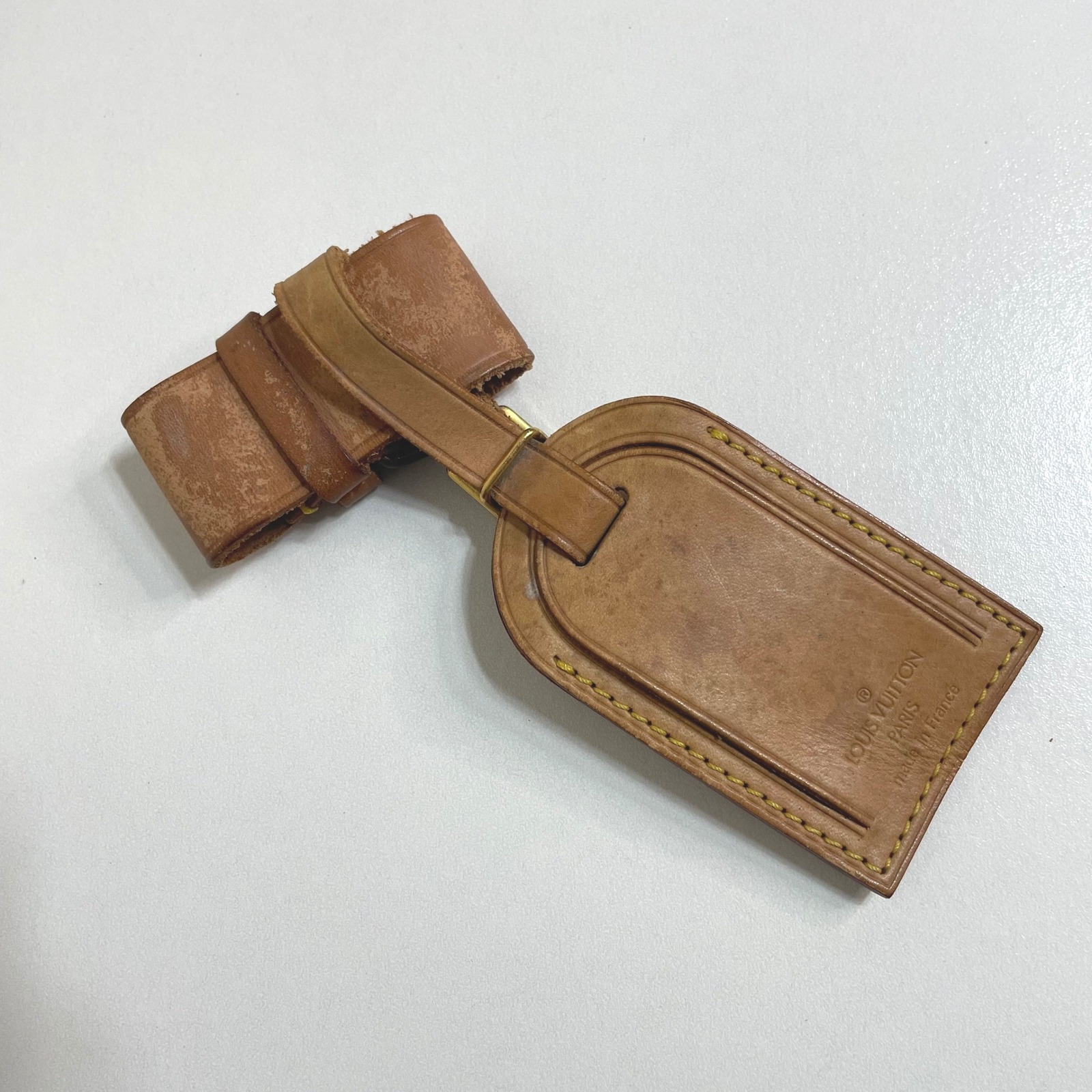 Louis Vuitton Luggage ID Tag Leather Name Address Holder Travel Accessory