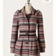 Elevenses for Anthropologie Pattern Maker’s Long Striped Coat 6