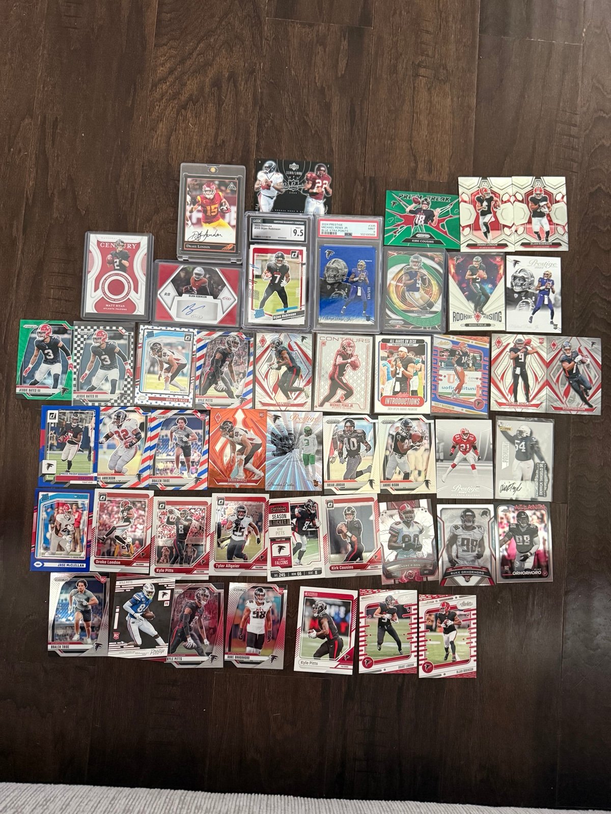 Atlanta Falcons Card Lot Michael Penix Jr Bijan Robinson Matt Ryan VICK LONDON