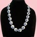 Vintage Chinese white and blue porcelain bead necklace