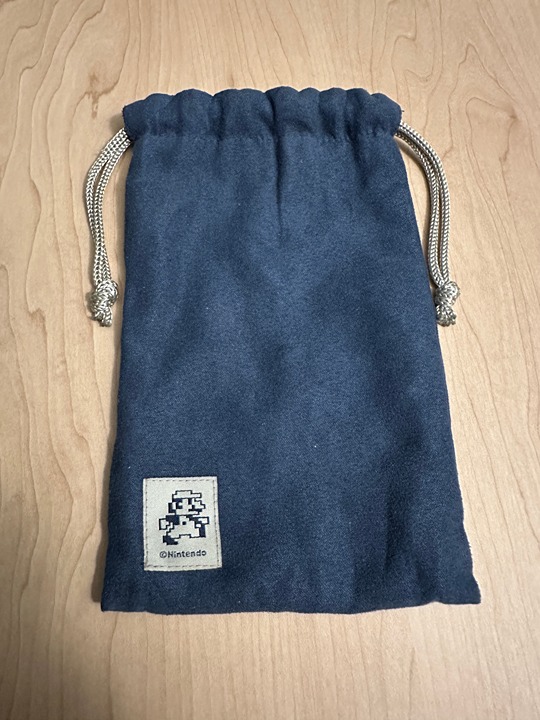 Official Club Nintendo 3DS Blue / Gray Reversible Drawstring Pouch Mario