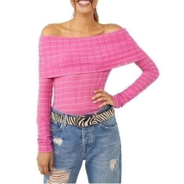 Free People Snowbunny Girlfriend Ribbed Top