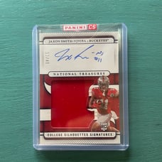 panini national treasures LE /49 Jaxon Smith-Njigba rookie card auto jersey patc