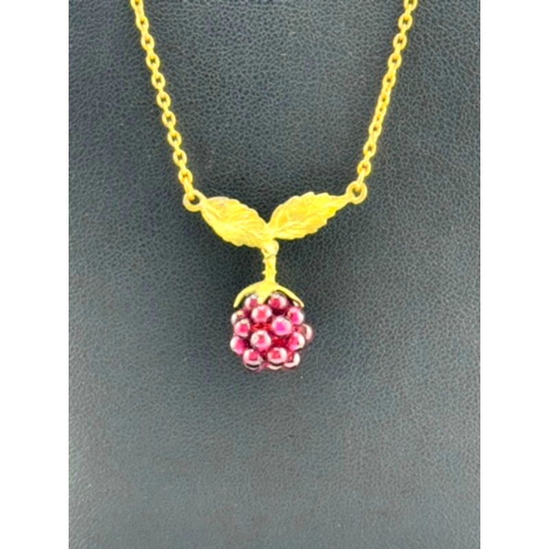 Michael Michaud Raspberry Garnet Dainty Pendant Necklace