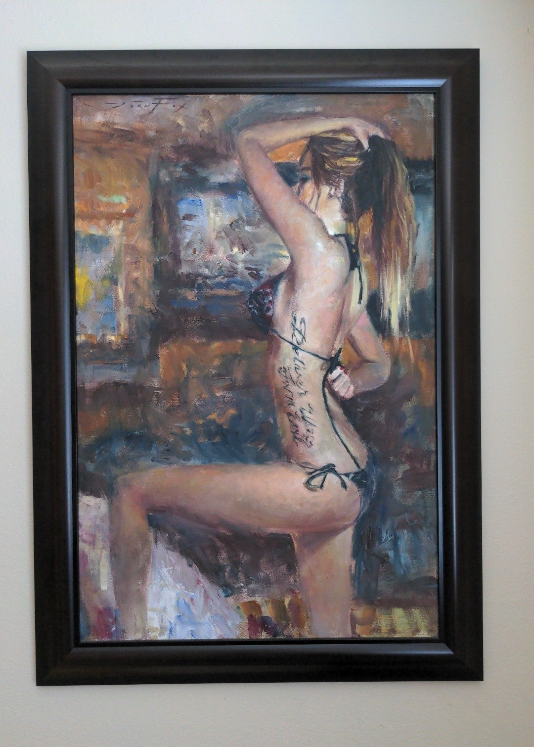 Framed Original Painting - Deliver Us From Evil by Jorn Fox