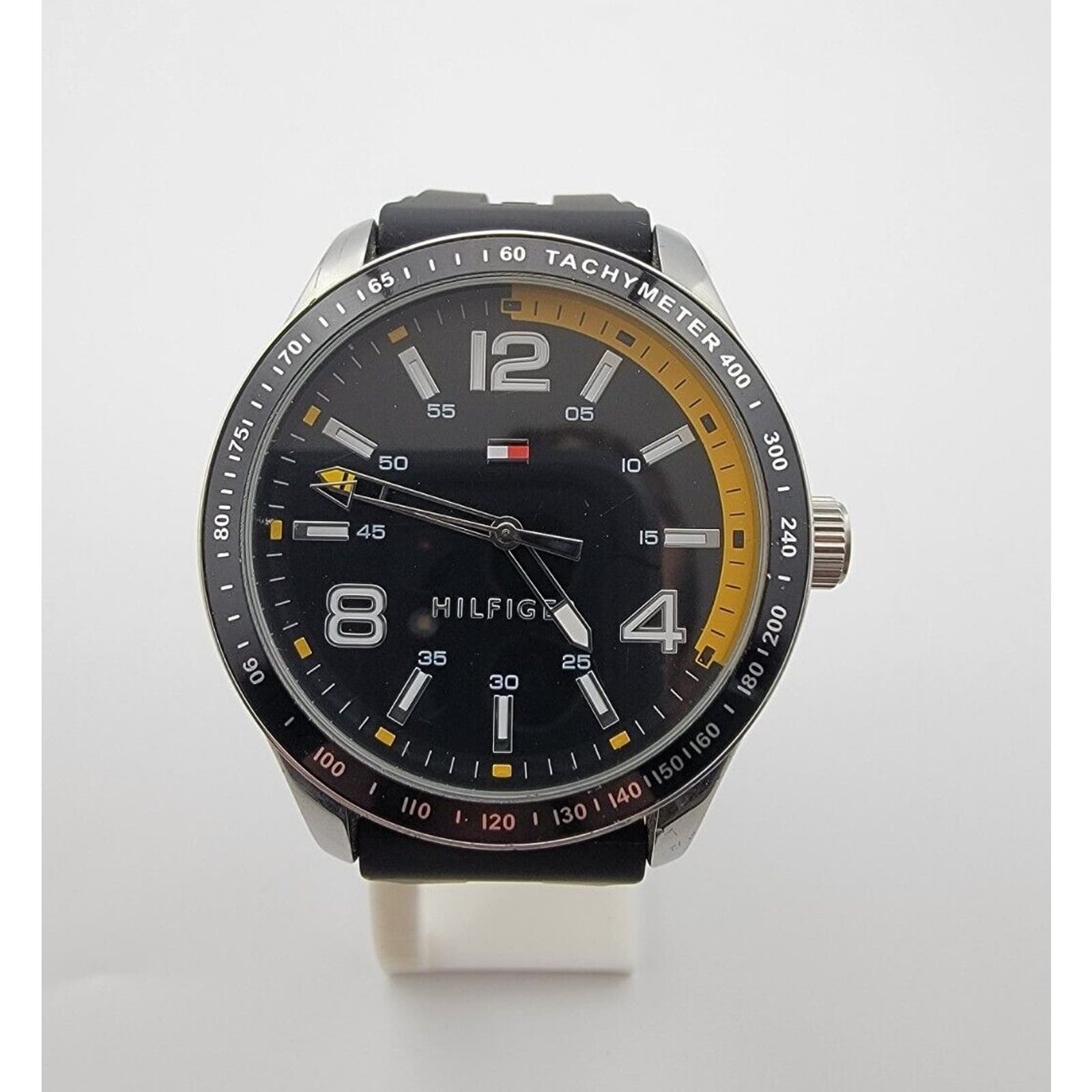 Men's Tommy Hilfiger TH.270.1.100.1861 SS/Black Tachymeter Quartz Watch New Batt