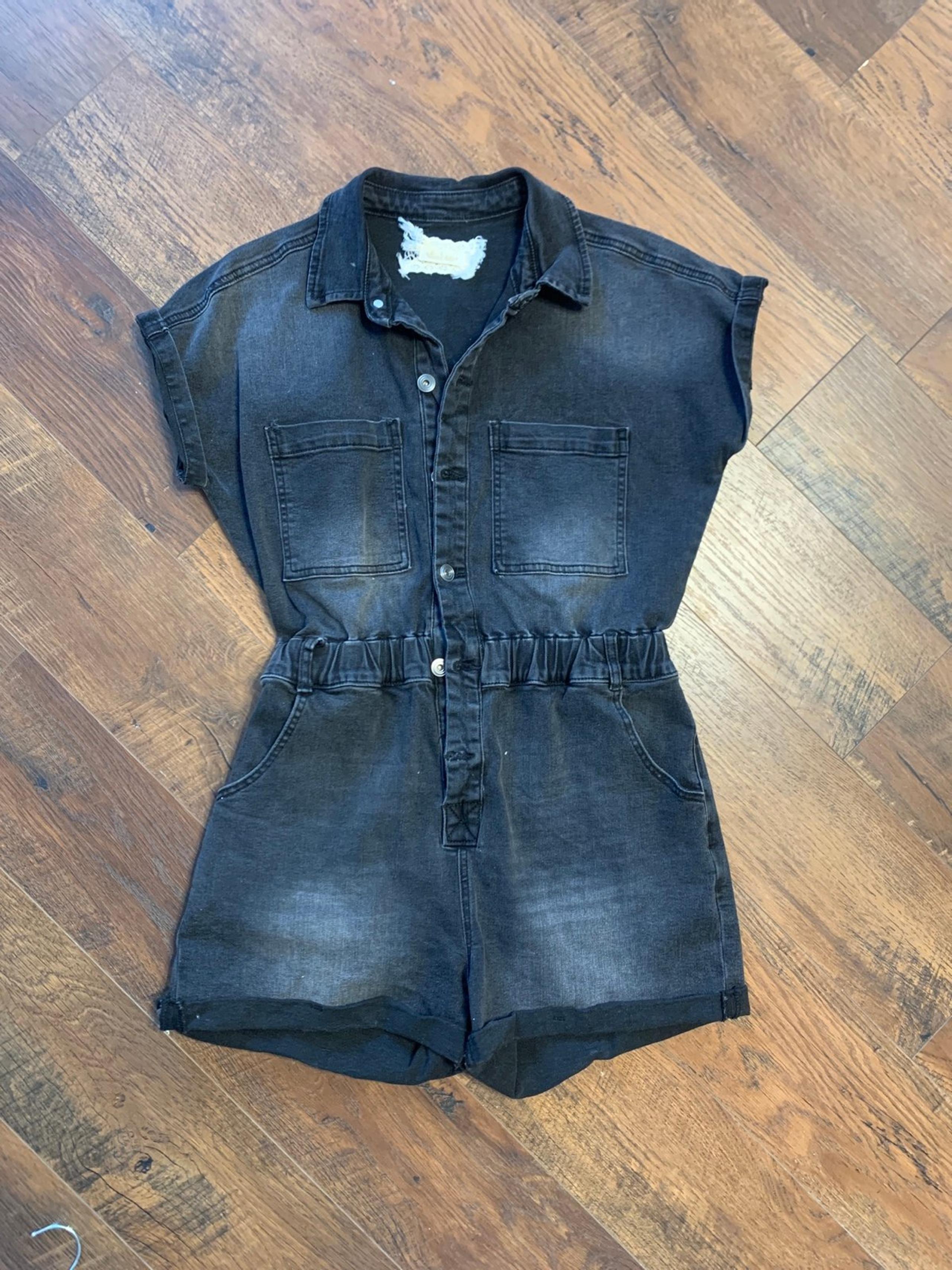 Altard State Black Denim (stretchy) romper