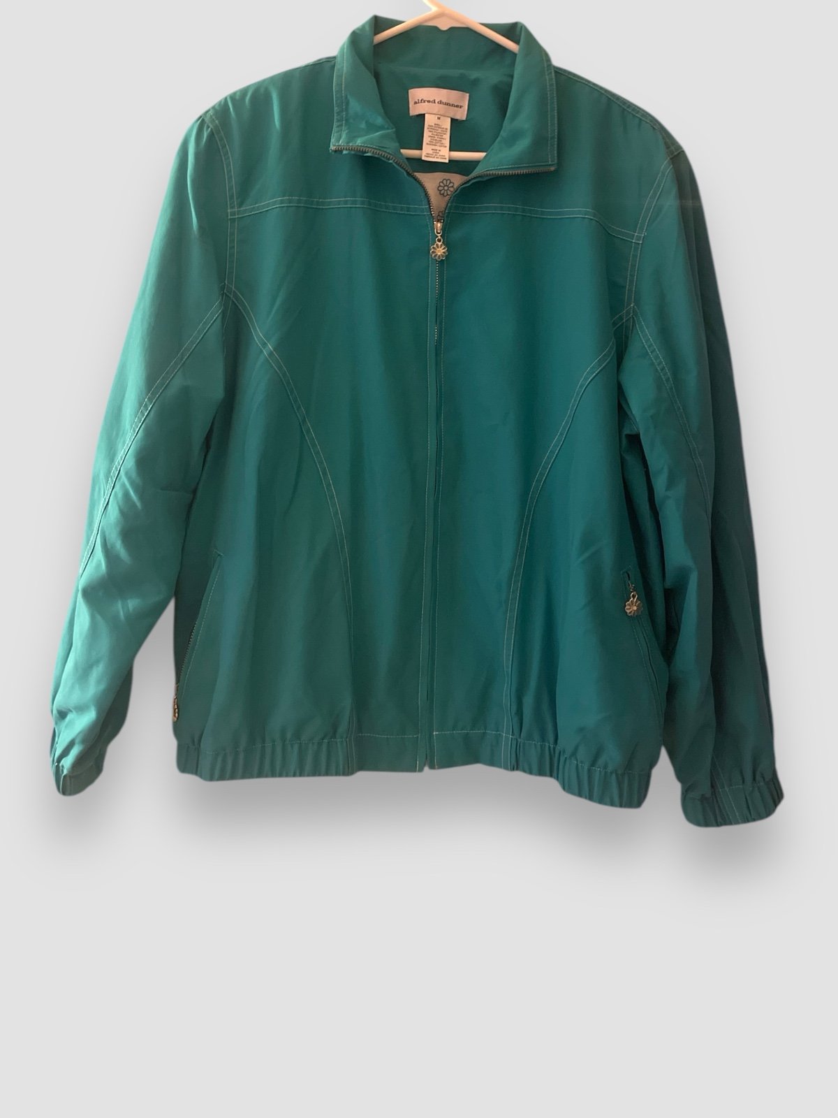 Vintage Alfred Dunner Blue Long Sleeve Womens Soft Shell Zip Up Jacket Sz M NWT