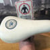 Retro Haro BMX Seat Integrated Post Cut White Nice Condition Slim Line 9x5 2000s