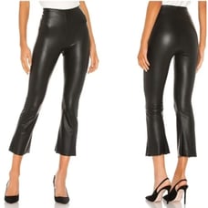 Commando Cropped Faux Leather Flare Leggings - S - NWOT - Black