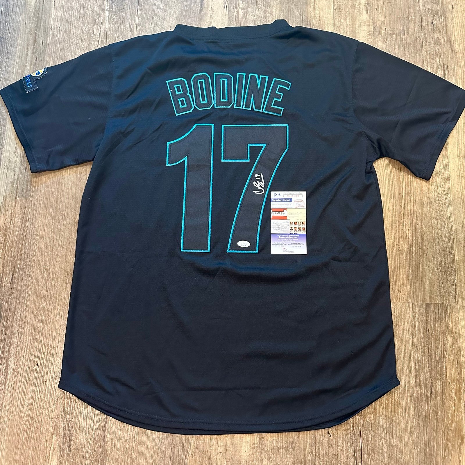 Caden Bodine Autographed Coastal Carolina Jersey Signed Black Sewn JSA