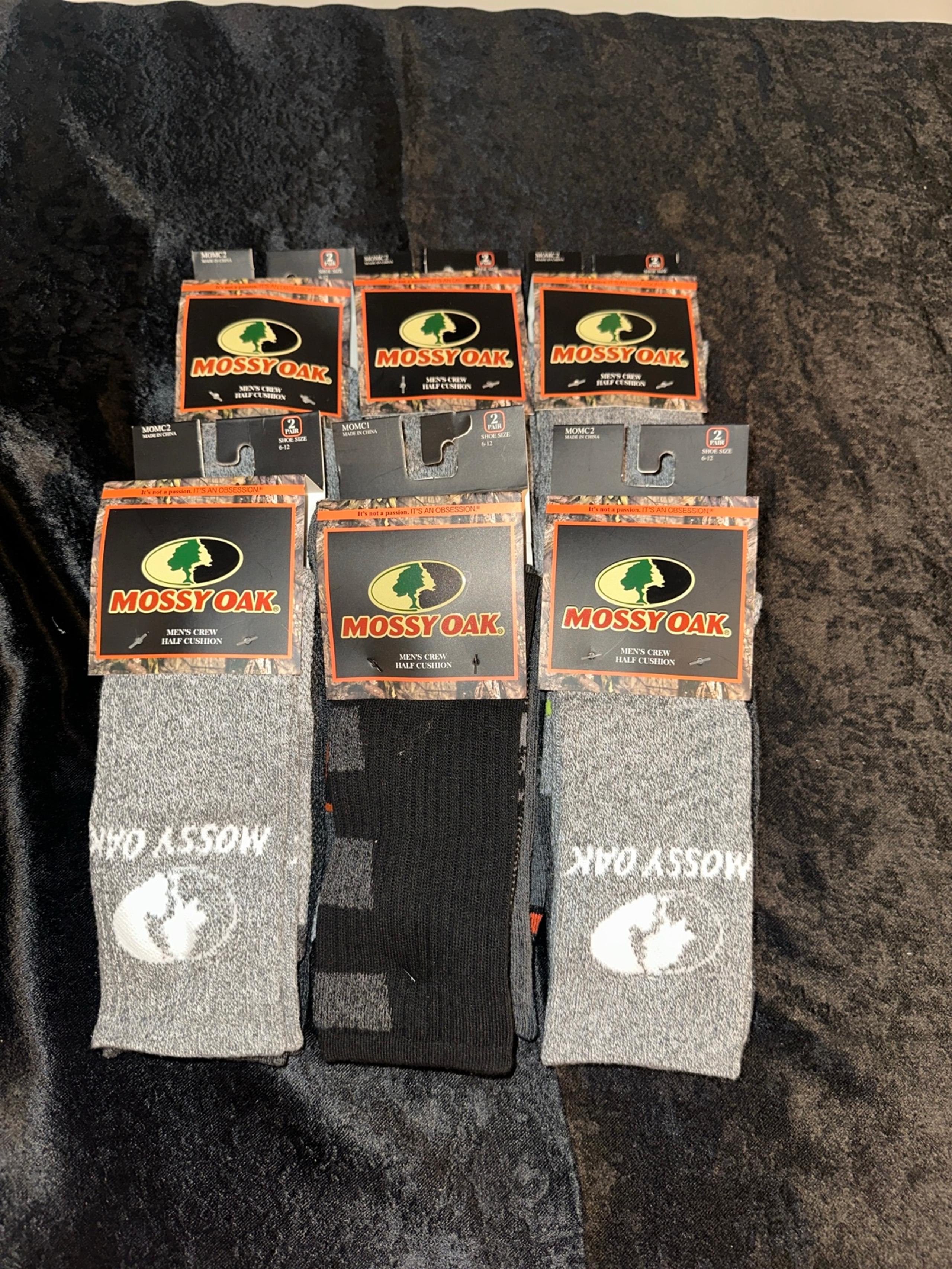6 Packs Mossy Oak Men’s Thermal Boot Socks Size 6-12