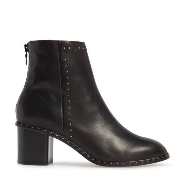 Rag & Bone Willow Boots Womens 8.5 Black Studded Leather Ankle Block Heel 38.5