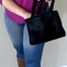Black Vegan Fur Convertible Handbag