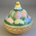 Westmoreland Milk Glass Chick Eggs Basket Covered Candy Dish Hand Painted Easter