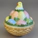 Westmoreland Milk Glass Chick Eggs Basket Covered Candy Dish Hand Painted Easter