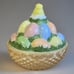 Westmoreland Milk Glass Chick Eggs Basket Covered Candy Dish Hand Painted Easter