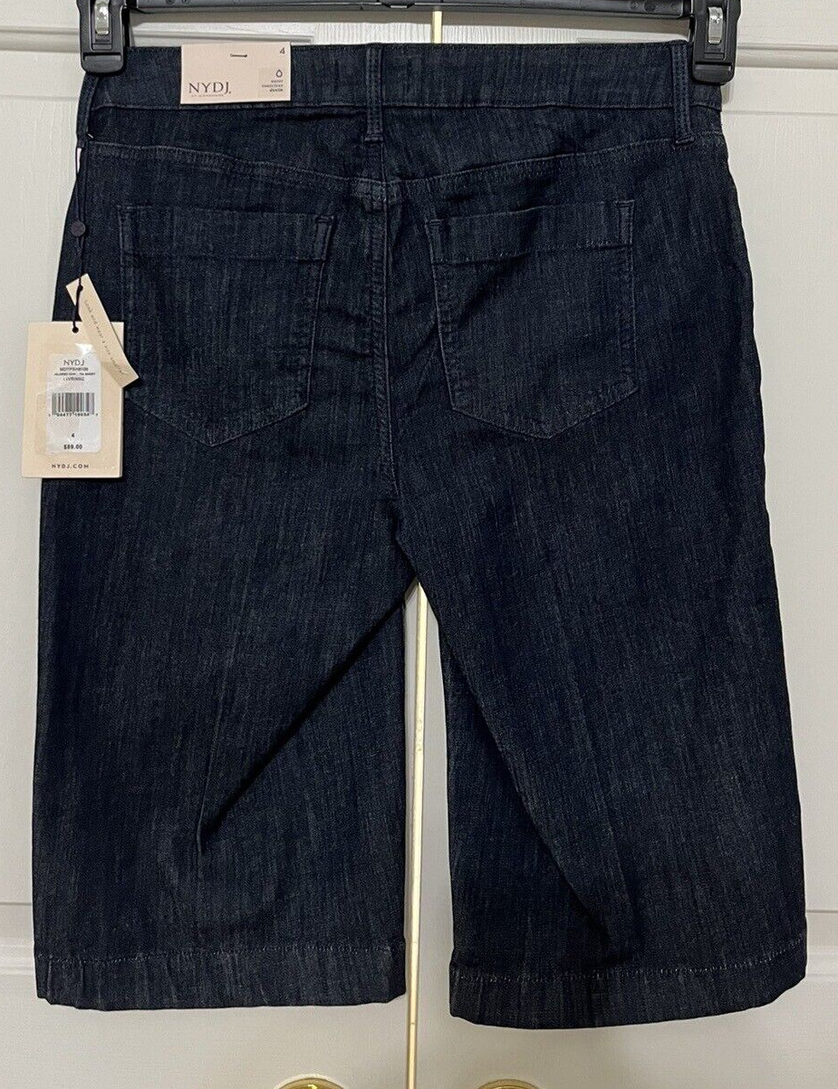NWT NYDJ size 4 blue dark wash bermuda shorts womens 89