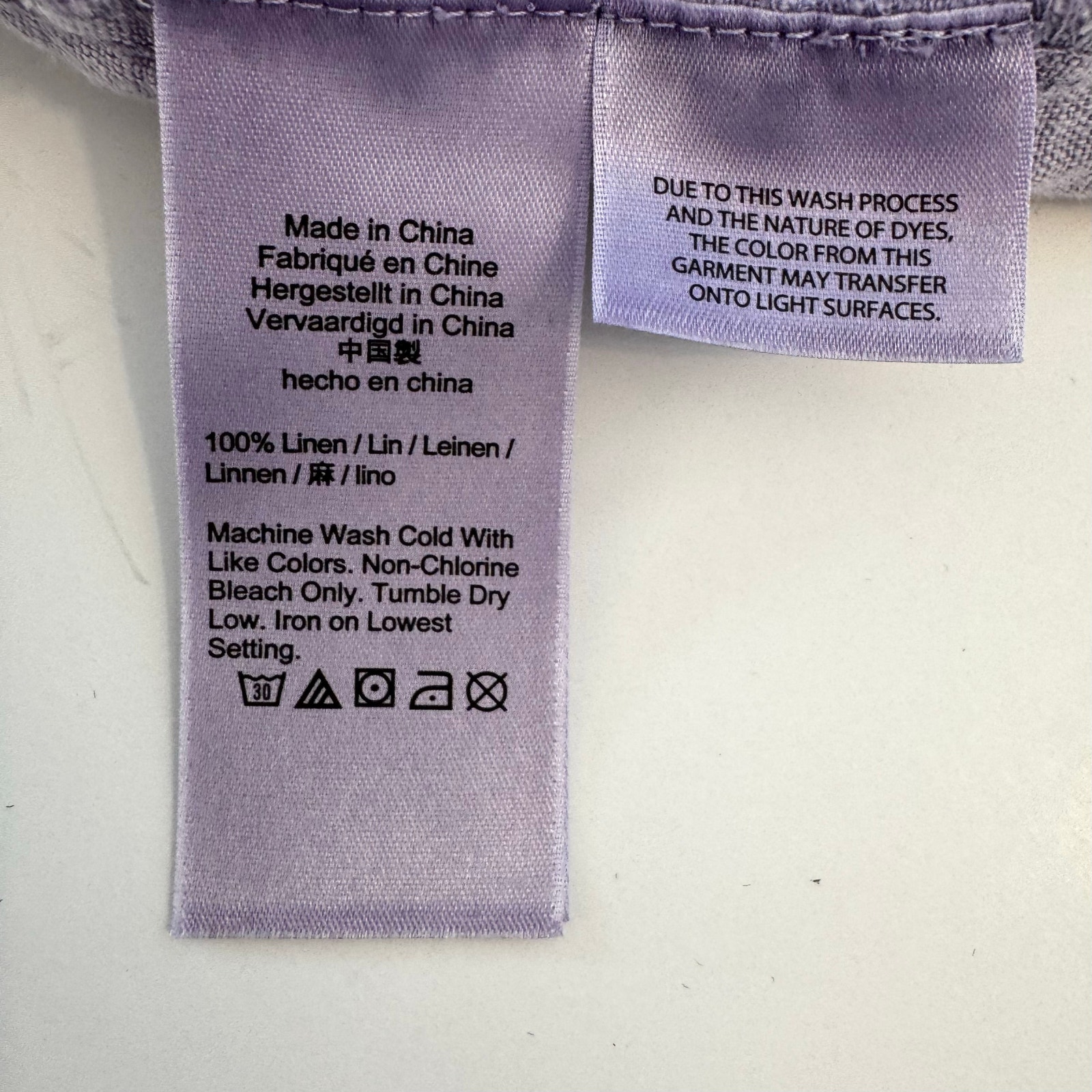 Cassi Namoda x J. Crew Apron Linen Dress Light Purple Lilac Size XL - detail