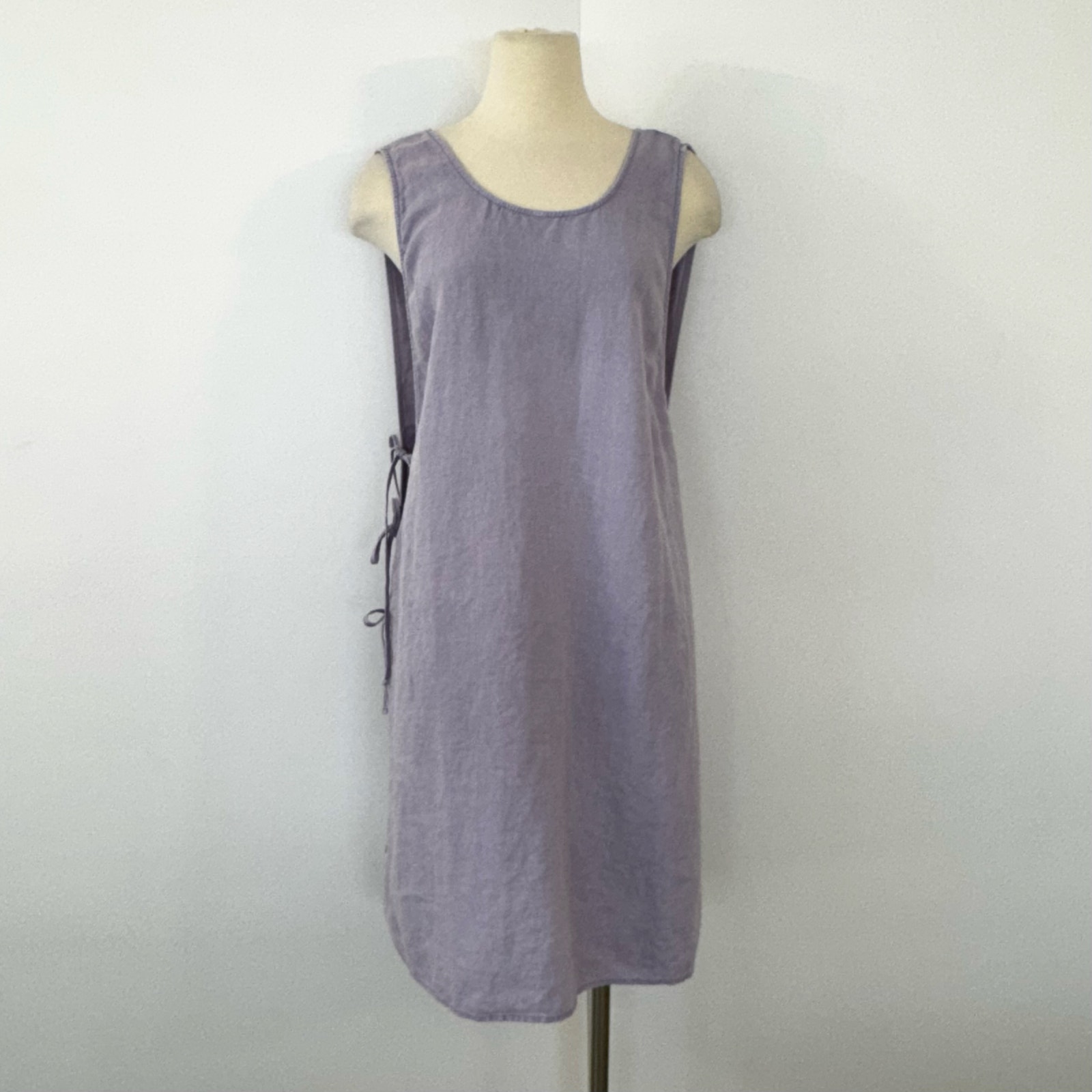 Cassi Namoda x J. Crew Apron Linen Dress Light Purple Lilac Size XL - detail